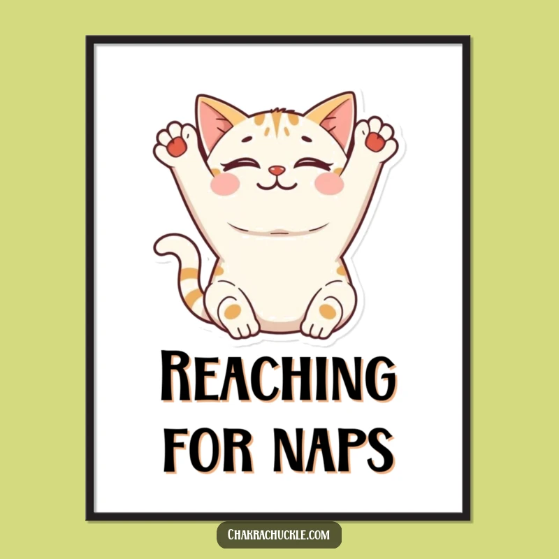 Funny Cat Poster: Peaceful Stretcher Art - Adorable Decor!