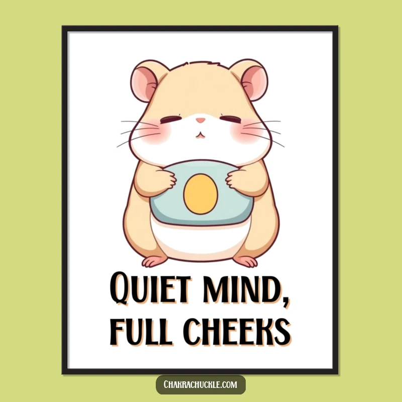 Funny Hamster Zen Poster - Inspiring Meditation Art and Humorous Wall Decor
