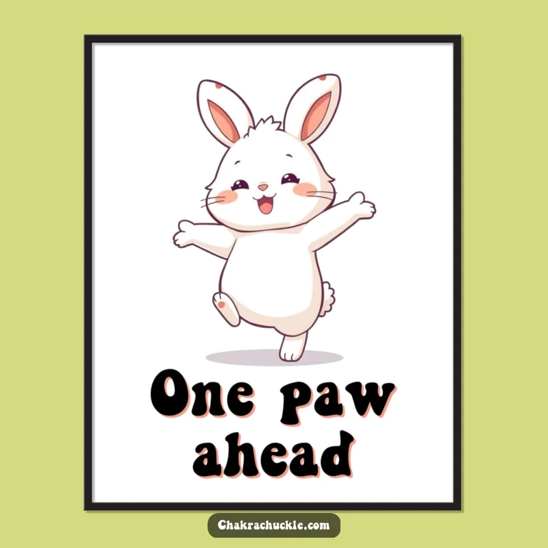 Funny Rabbit Balance Poster: Playful Animal Art for Hilarious Decor