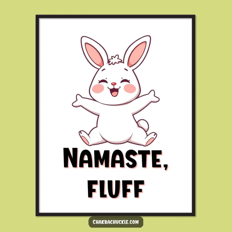Funny Yoga Bunny Poster, a Cute and Relaxing Wall Art Gift