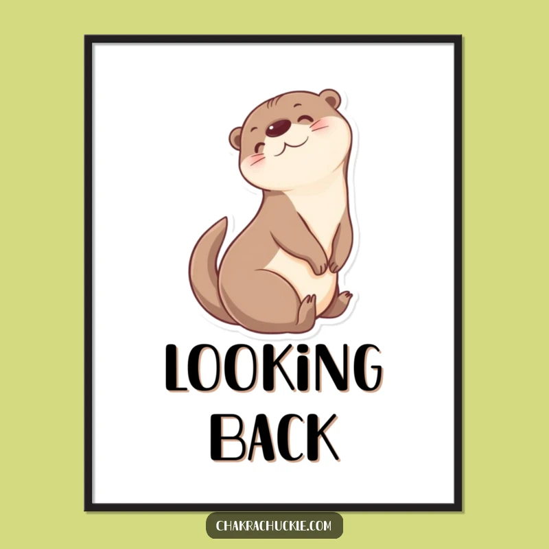 Add a touch of playful serenity to your walls with this funny poster of a cheerful otter in a yoga twist. Ideal for any room.