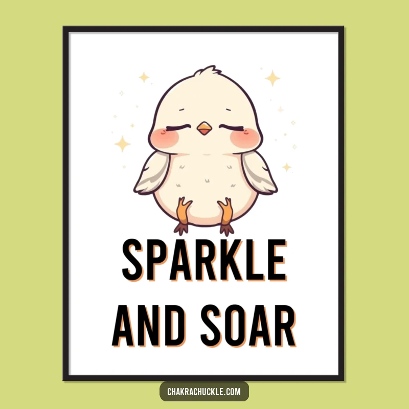 Bring a humorous touch of Zen to your walls with this funny sparrow poster. The meditating bird art is a delightful sight.