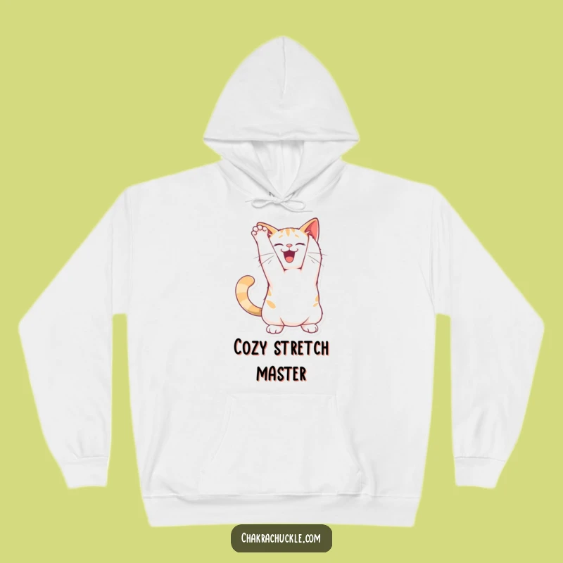 Cozy Funny Joyful Cat Stretch Hoodie: Snuggle Up with Humorous Charm
