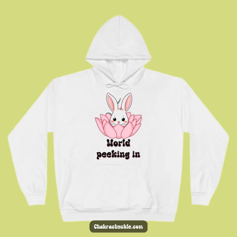 Funny Curious Rabbit Lotus Hoodie - Cozy & Cute Animal Lover Apparel
