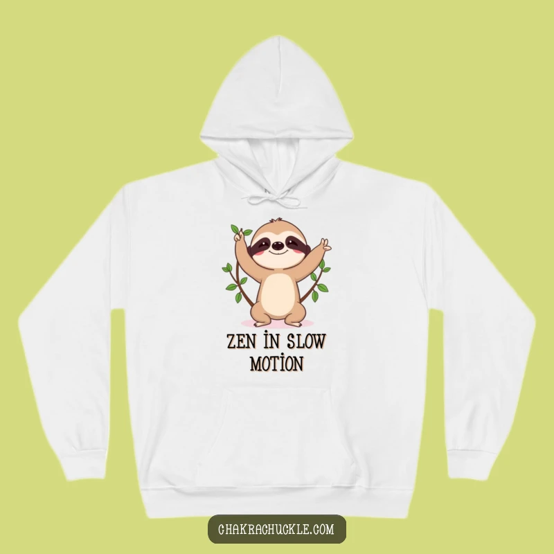 Funny Sloth Yoga Hoodie: Determined Tree Pose Character, Cozy Funny Gift