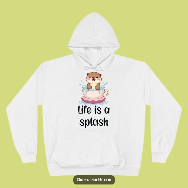 Funny Happy Otter Hoodie: Cozy and Playful Meditation Wear for Fun Lovers