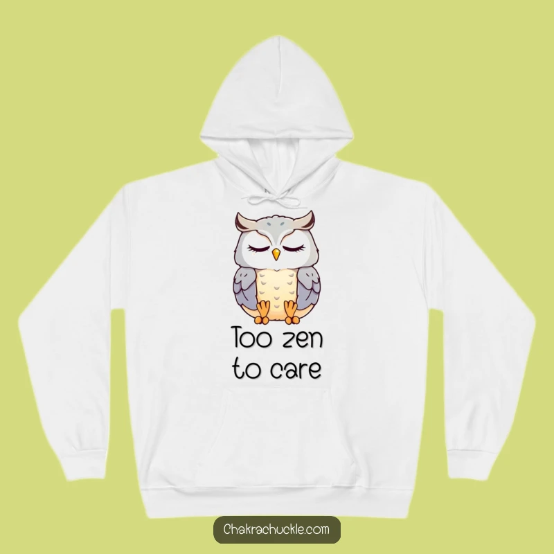 Funny Meditating Owl Hoodie: Content Kawaii Bird Comfort, Cozy Gift