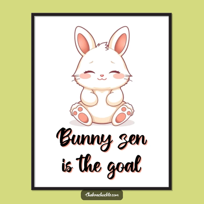 Free Printable Wall Art: Zen Bunny Lotus Pose, Funny Downloadable Art Gift