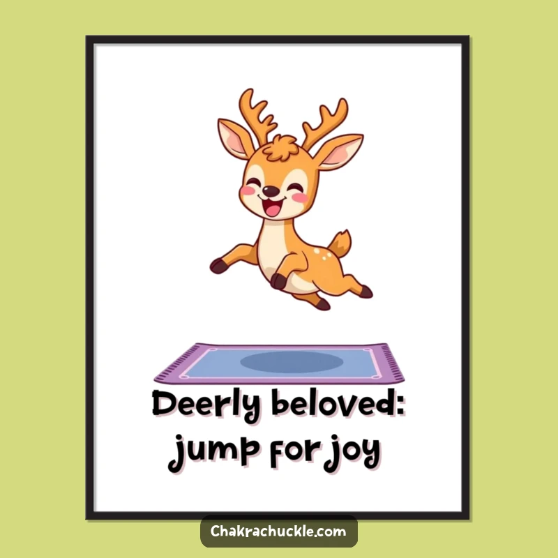 Free Printable Funny Yoga Deer Wall Art: Kawaii Decor - Hilarious Downloadable Gift!