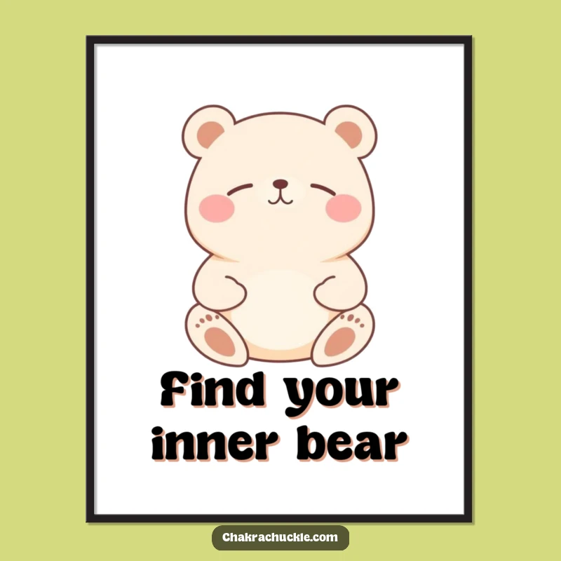 Free Printable Bear Meditation Art: Peaceful, Funny Downloadable Wall Decor