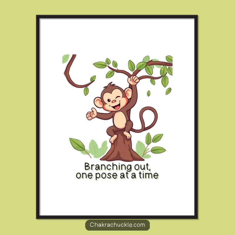 Free Printable Monkey Yoga Art - Hilarious Animal Downloadable Decor
