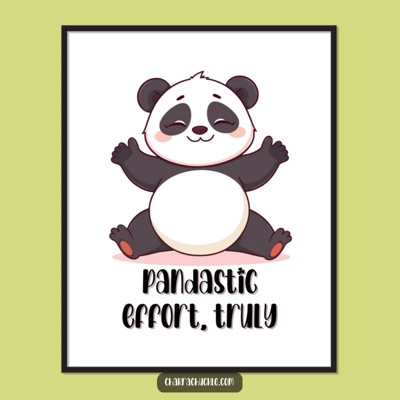 Free Printable Wobbly Panda Yoga Art: Funny, Hilarious Downloadable Decor