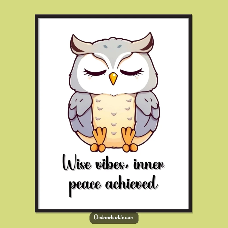 Free Printable Wall Art: Peaceful Meditating Owl Zen Decor