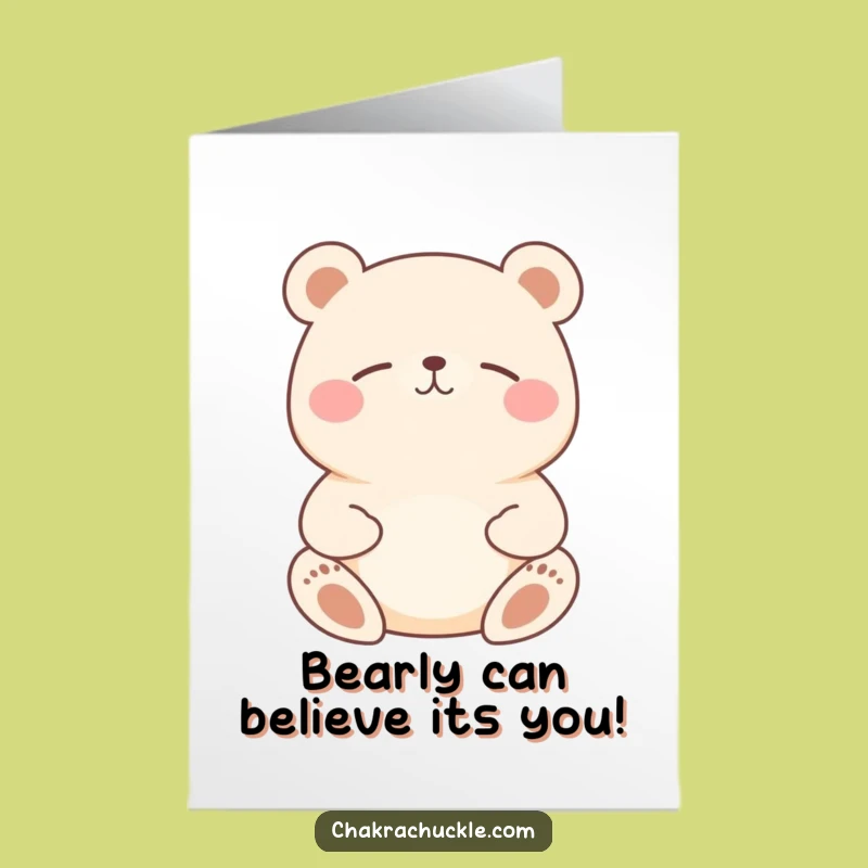 Free Printable Bear Meditation Birthday Card: Calm, Funny Downloadable Gift Idea