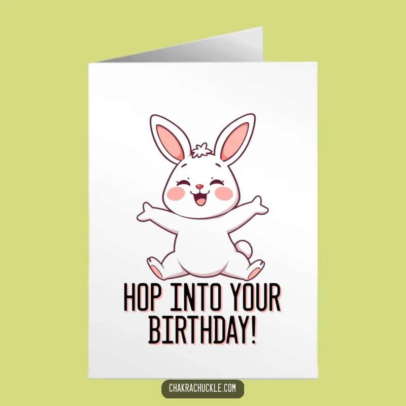 Free Printable Birthday Bunny Yoga Card: Downward Dog - Funny Downloadable Gift!