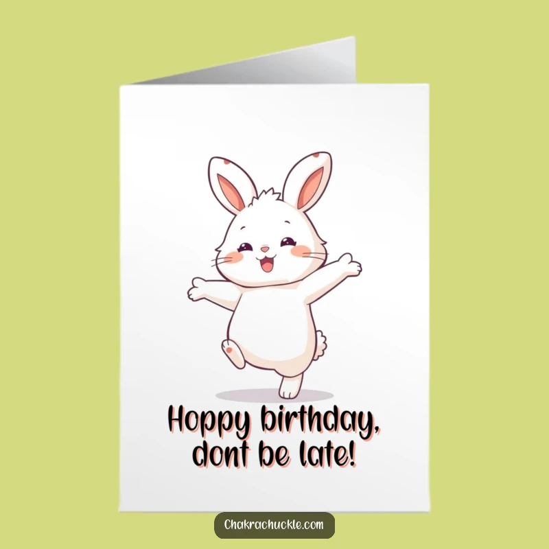 Free Printable Bunny Balance Birthday Card: Playful, Funny Downloadable Gift