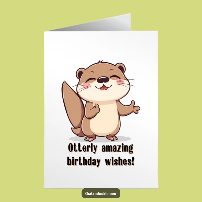 Free Printable Otter Meditation Birthday Card: Energetic, Funny Downloadable Gift