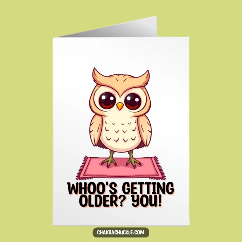 Funny Free Printable Owl Birthday Card: Yoga Balance - Downloadable Gift