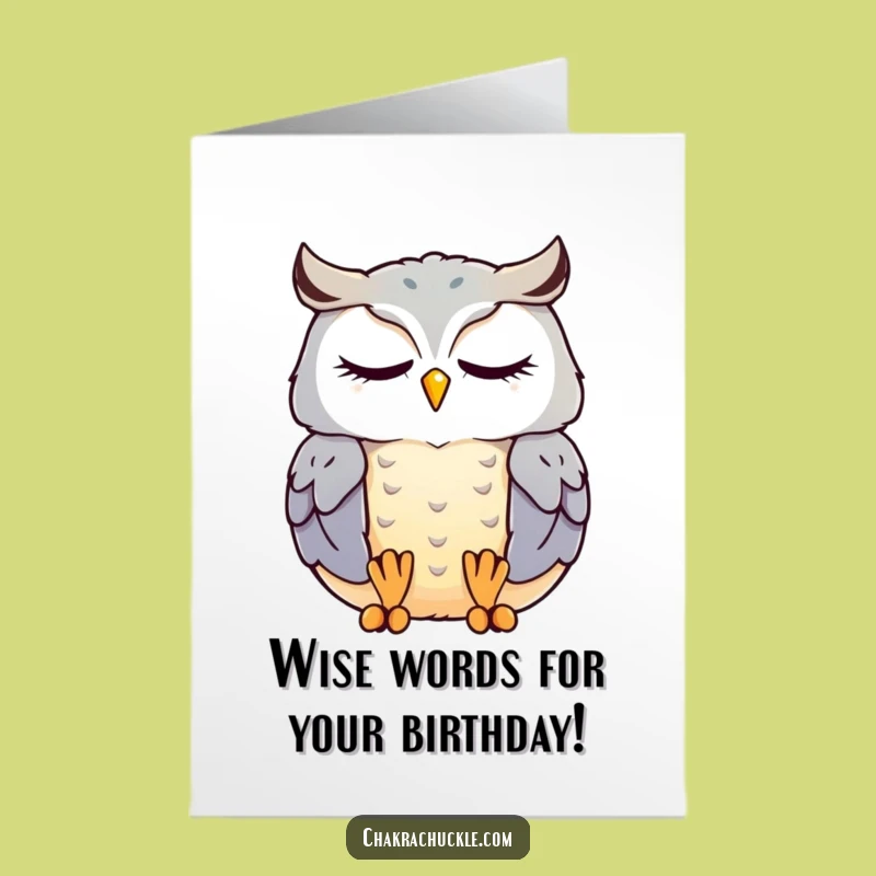 Free Printable Zen Birthday Card: Meditating Owl Wishes Happy Birthday
