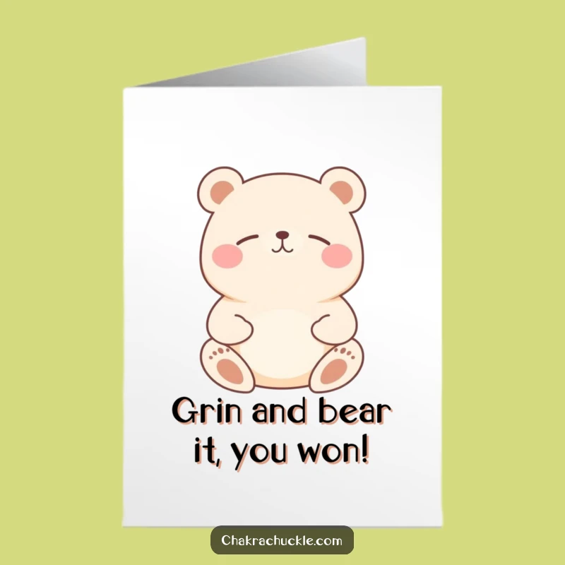 Free Printable Bear Meditation Card: Zen Congratulations, Funny Downloadable Gift