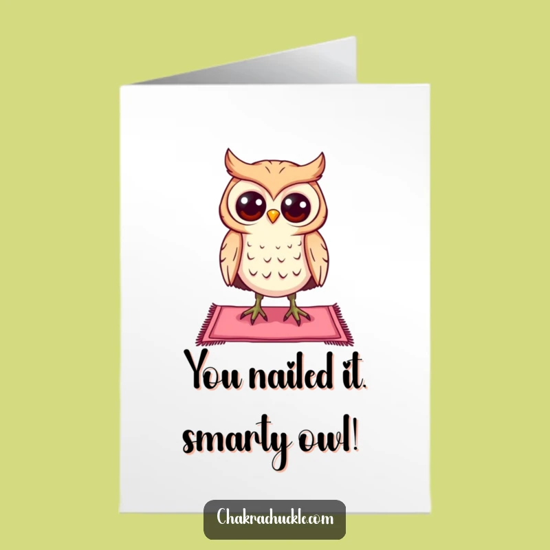 Free Printable Owl Congrats Card: Yoga Balance Achieved - Downloadable Gift