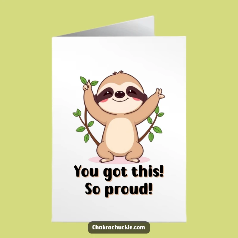 Free Printable Congrats Card: Sloth Achieves Tree Pose Triumph!