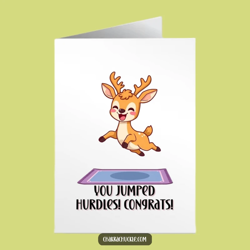 Free Printable Kawaii Deer Yoga Card: Congrats! Hilarious Downloadable Gift!