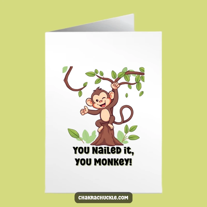Free Printable Monkey Yoga Congrats Card - Humorous Downloadable Celebration
