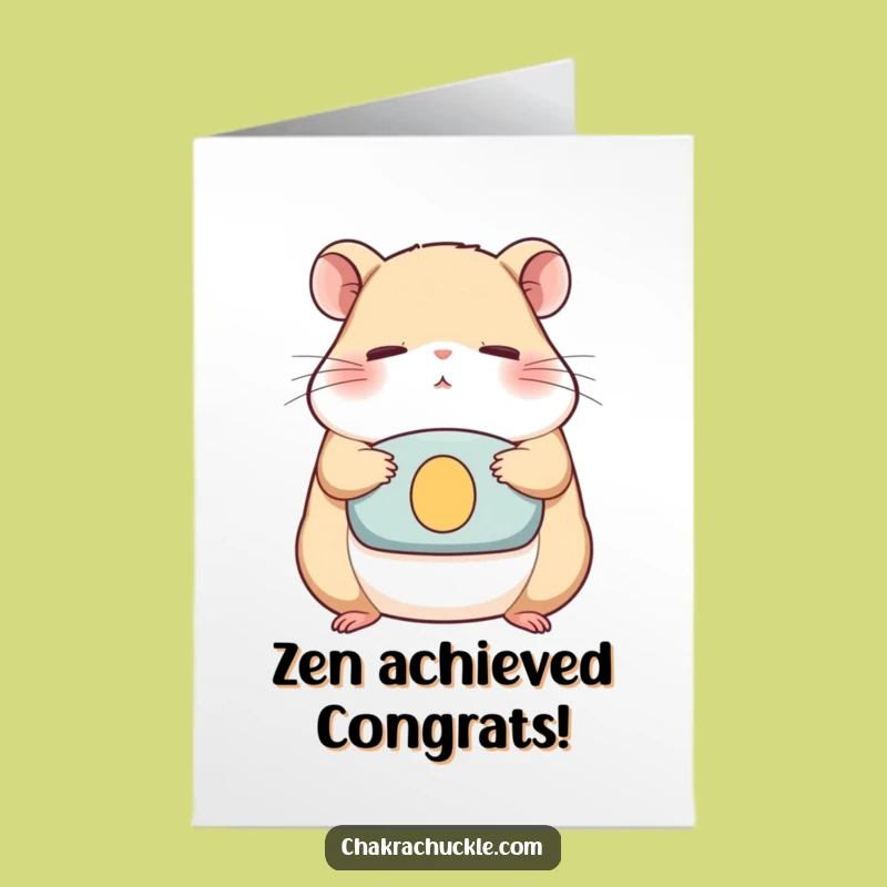 Free Printable Congrats Card: Hamster Zen Achieved - Funny Downloadable Gift