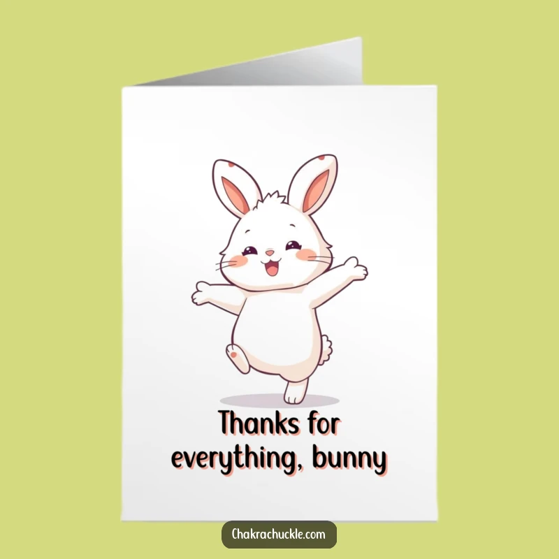 Free Printable Bunny Balance Thank You Card: Whimsical, Funny Downloadable Gift