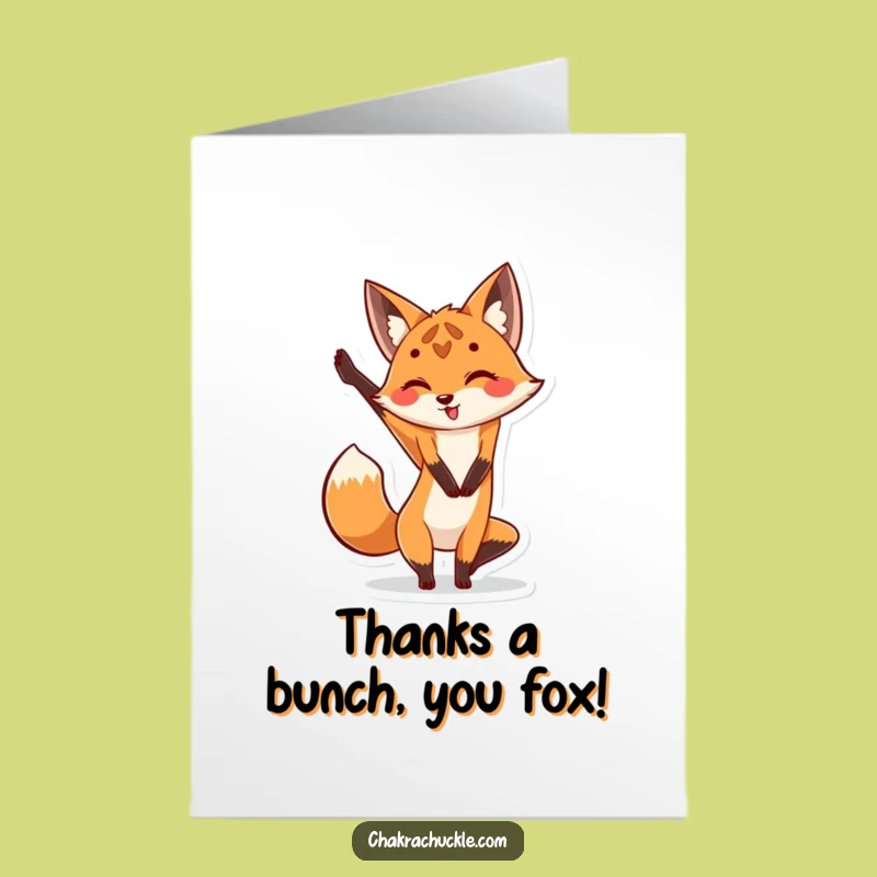 Free Printable Fox Yoga Thank You Card: Funny Downloadable Gift of Gratitude