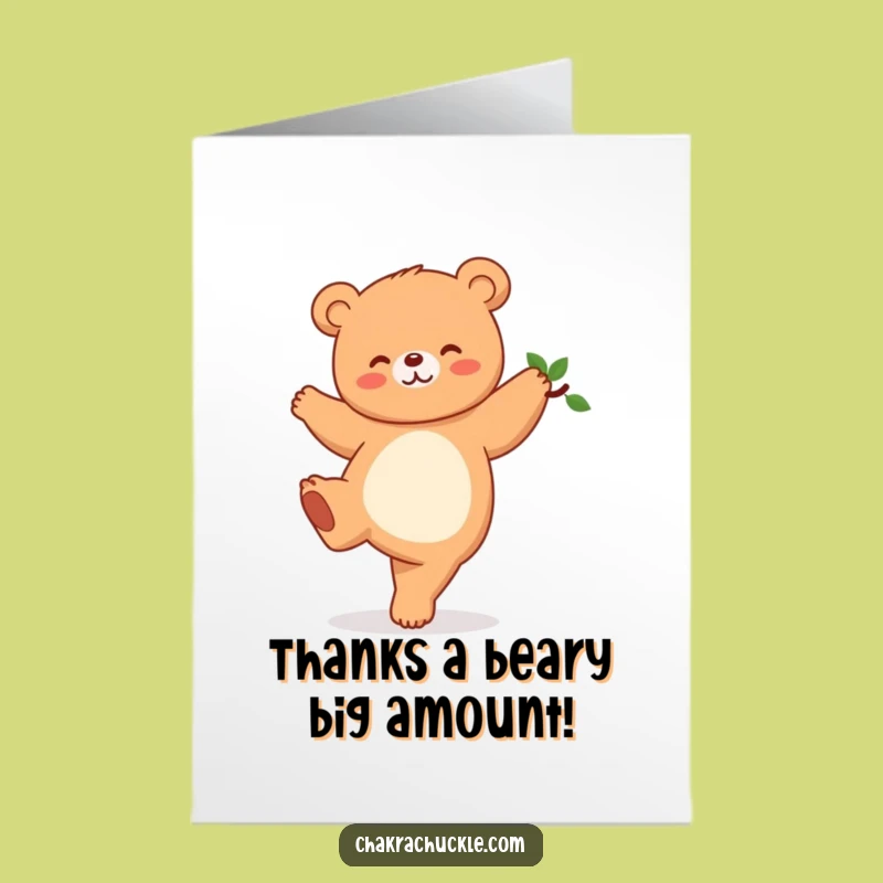 Free Printable Funny Thank You Card: Yoga Bear - Adorable Downloadable Gift!