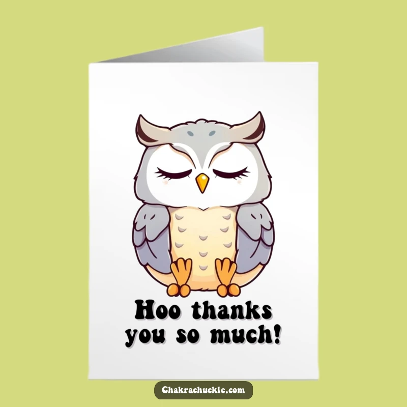 Free Printable Grateful Owl Card: Thank You with Zen Vibes