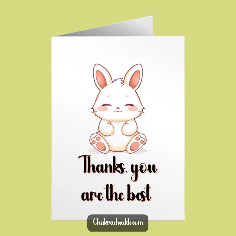 Free Printable Thank You Card: Zen Bunny Lotus Gratitude Downloadable Gift