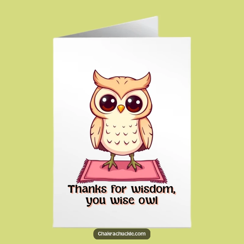 Funny Free Printable Owl Thank You Card: Yoga Zen - Downloadable Gift