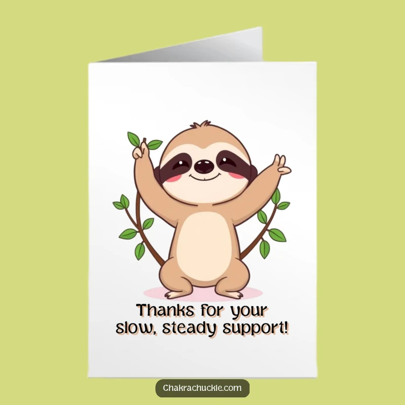 Funny Free Printable Thank You Card: Sloth's Grateful Yoga Pose!