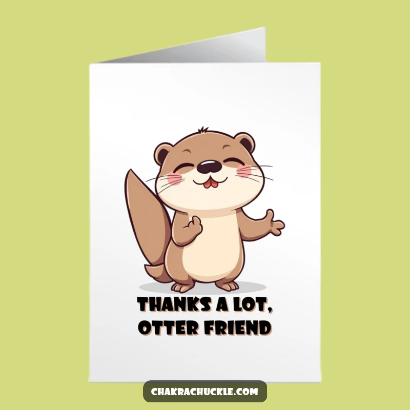 Free Printable Otter Meditation Thank You Card: Cheerful, Funny Downloadable Gift