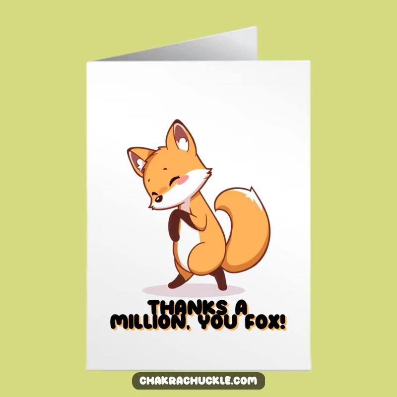 Free Printable Thank You Card: Amusing Fox Yoga, Express Gratitude Hilariously!