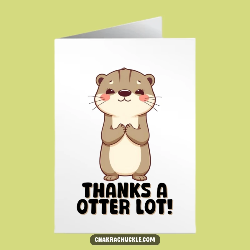 Free Printable Otter Thank You Card: Funny Downloadable Gift for Gratitude