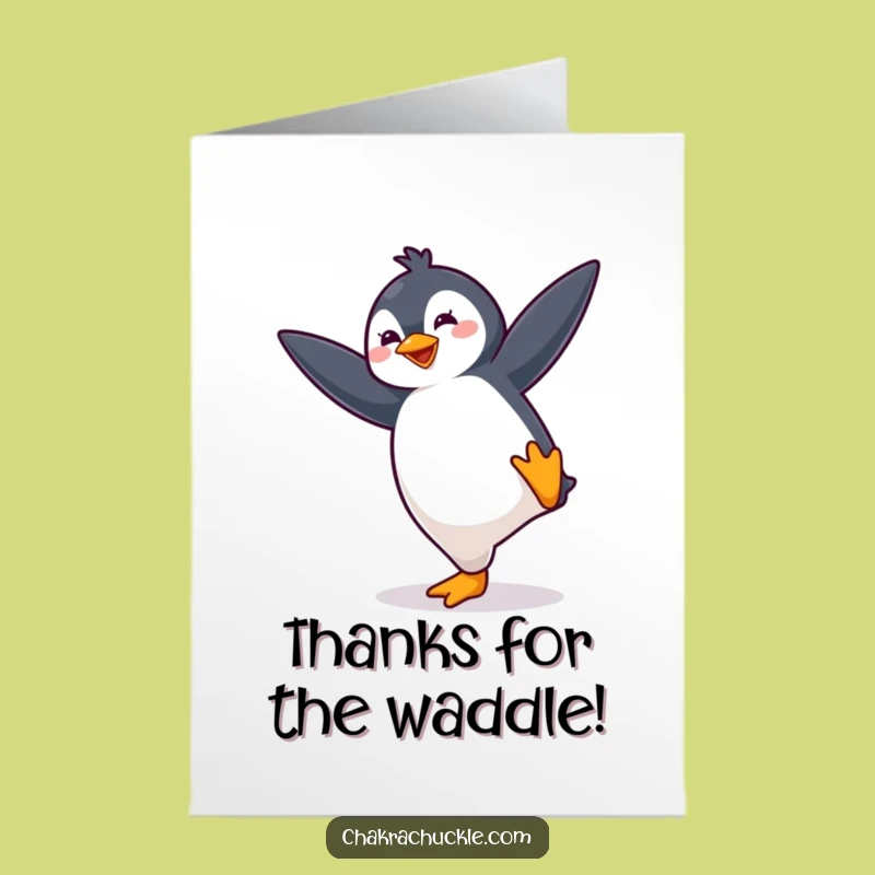 Free Printable Fun Thank You Card: Penguin's Grateful Yoga Pose