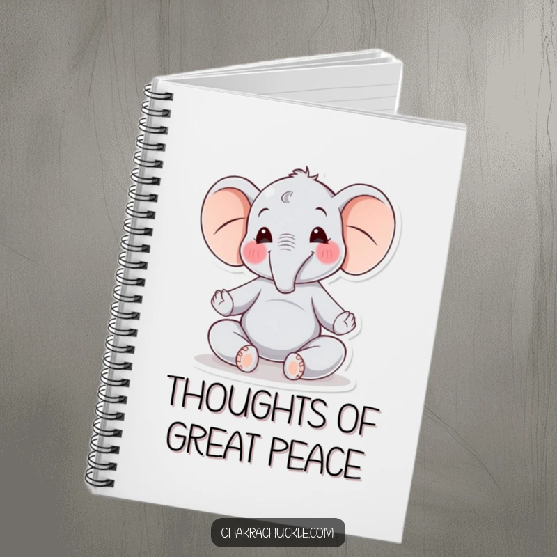 Funny Elephant Yoga Notebook: A joyful elephant meditates gently, swaying, ready to capture your peaceful thoughts and notes.