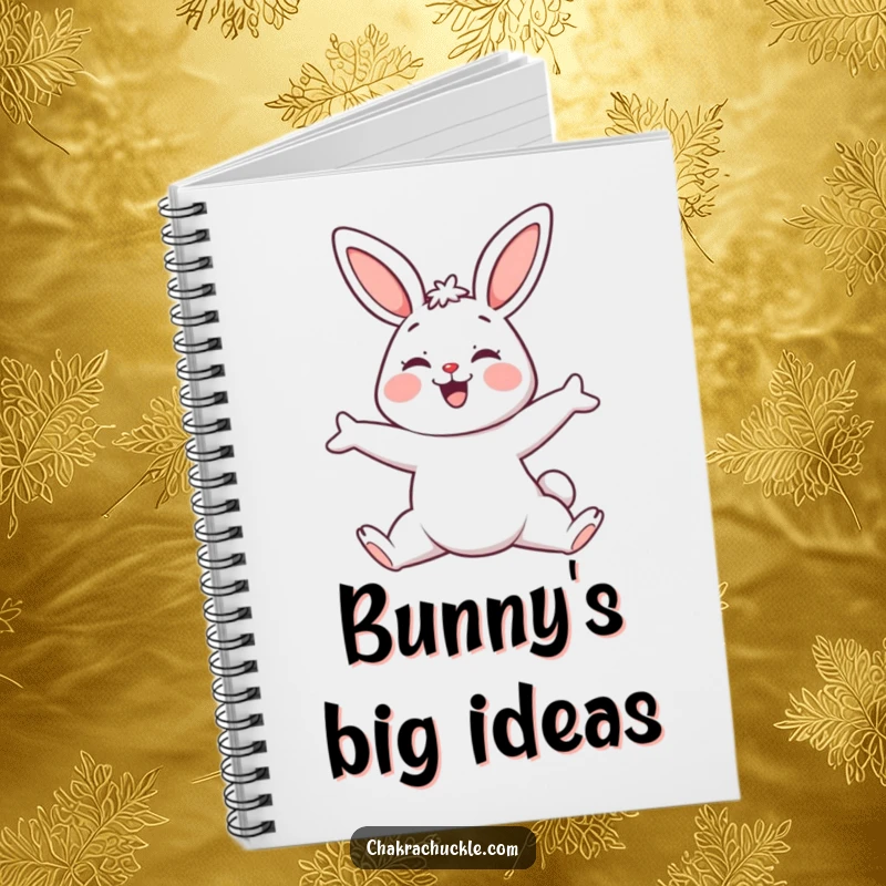 Funny Yoga Bunny Notebook, a kawaii bunny in downward-facing dog, ideal for journaling and planning.