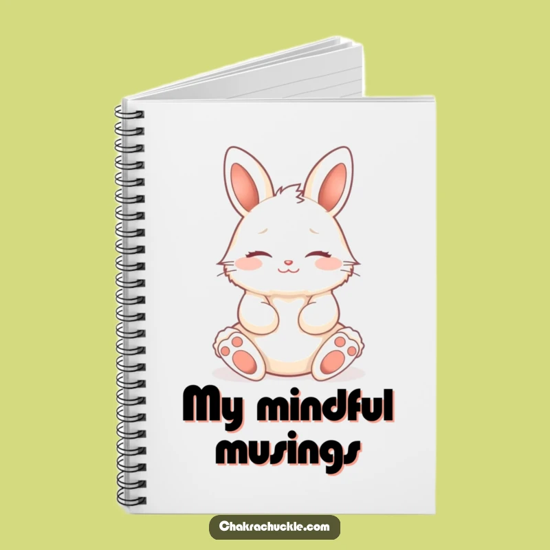 Funny Zen Bunny Yoga Notebook, Peaceful Rabbit Journal for Calm Thoughts and Gifts