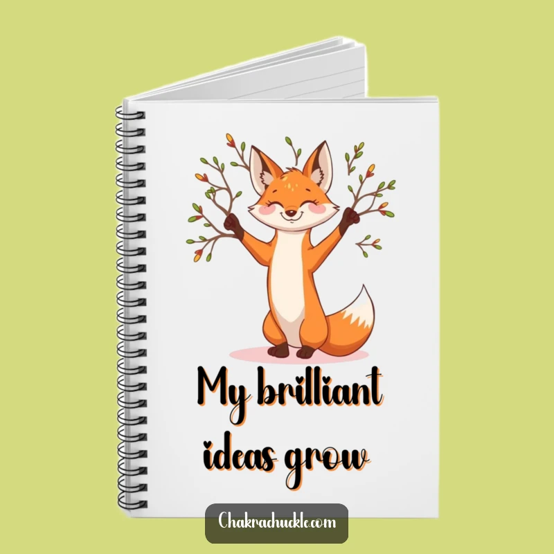 Funny Yoga Fox Notebook - Jot Down Ideas with Woodland Tranquility