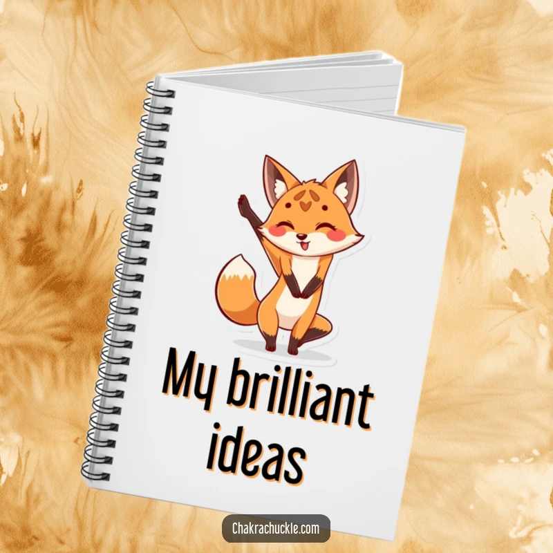 Funny Fox Yoga Notebook: Adorable fox in a leg-up yoga pose, ideal for notes and creative writing.