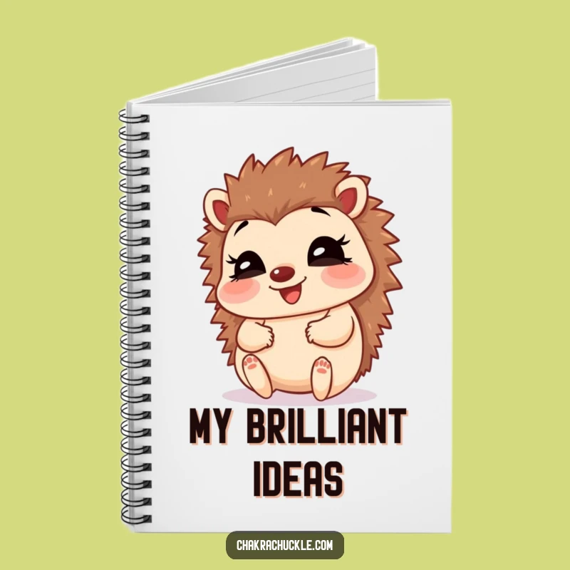 Jot down your happy thoughts in this funny hedgehog notebook. The giggling baby pose is a delightful reminder of joy.