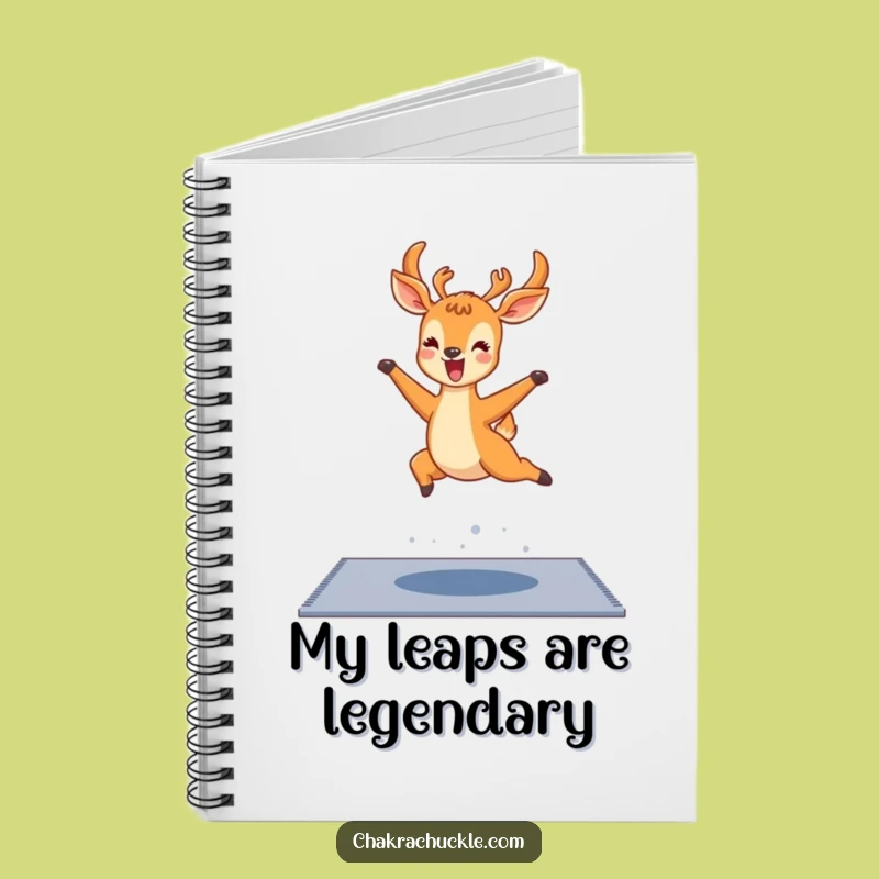 Funny Kawaii Deer Yoga Notebook: Joyful Deer Leap Pose Journal Gift