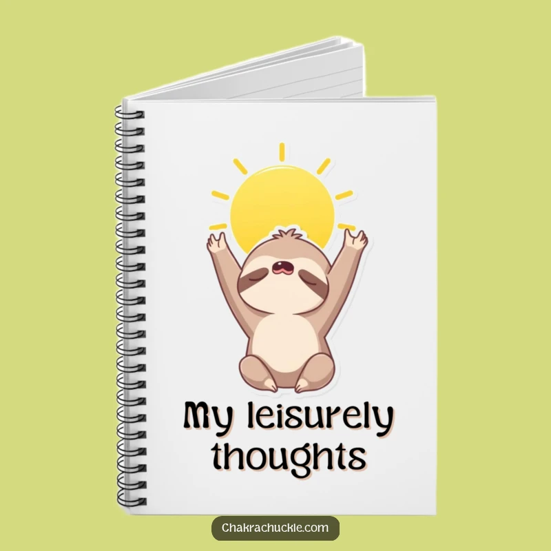 Funny Sloth Notebook - Journal with Yoga Sloth in Sun Salutation