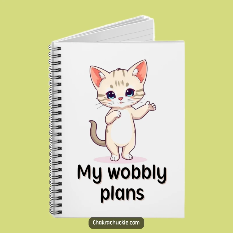 Funny Kitten Yoga Notebook - Jot Down Your Flow With This Wobbly Cat Journal Gift