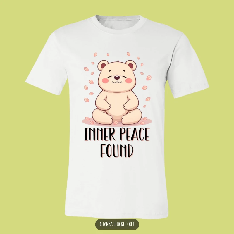 Funny Bear Meditation Tee: Serene Petal Yoga Character, Perfect Funny Gift